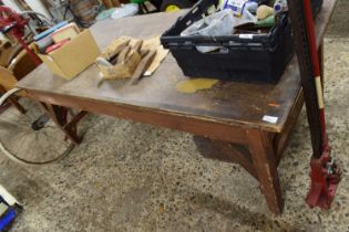 Low pine framed workshop table