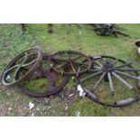 Mixed Lot: Cart wheel, chaff cutter wheel and three various others (5)