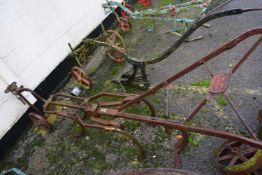 Garretts Patent, Sutton-at-Hone, Kent horse drawn cultivator with iron frame, for restoration