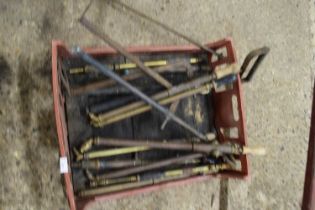 Box of various greenhouse sprayers and other items
