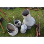 Mixed Lot: Various galvanised hoppers, mop bucket, chicken drinker top etc