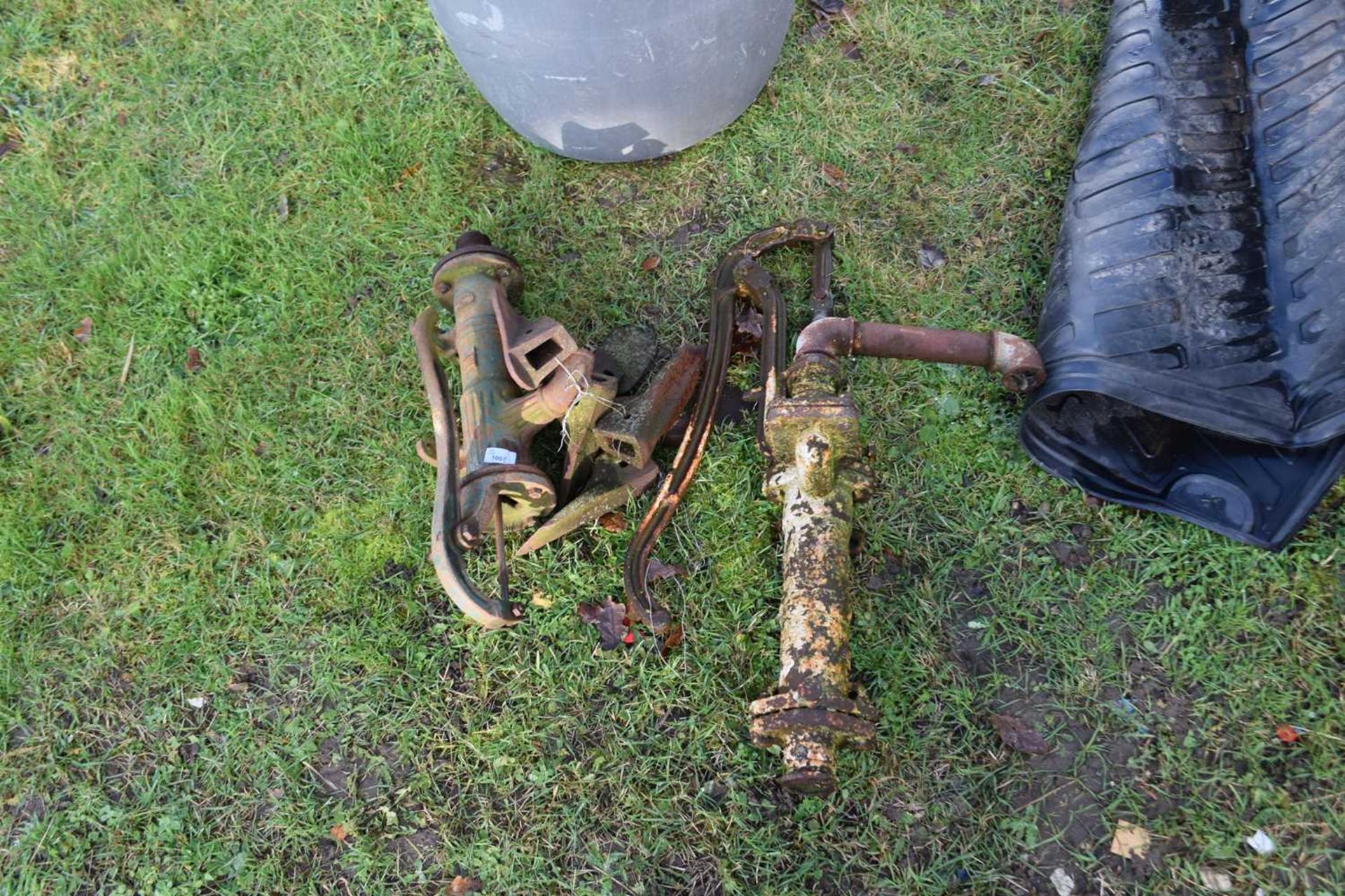 Two vintage iron water pumps