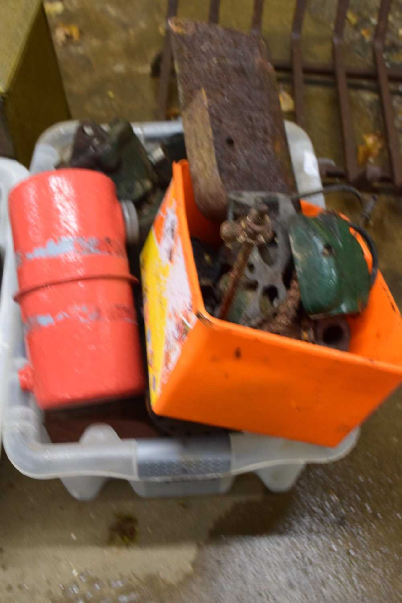 Box of various Lister engine parts