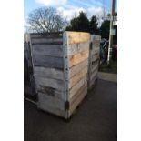 Three large stacking crates filled with fire wood and wood off cuts