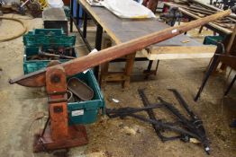 Wood and iron mounted cart jack