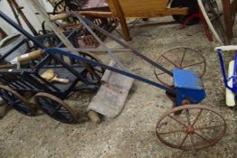 Small iron framed seed drill