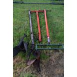 Mixed Lot: Wood and iron framed cultivators and ploughs to include an example marked J.Fawn Maker