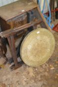 Brass top folding occasional table