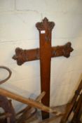 Large wooden crucifix coat hanger