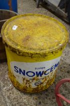 Large vintage tin 'Super Snowcem mid-cream'