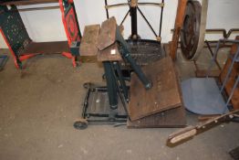 Set of iron and oak framed sack scales