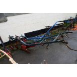 Ramsomes, Sims and Jeffries Ltd, Ipswich, single furrow horse drawn plough with red and dark blue
