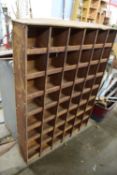 Small iron pigeonholed workshop cabinet