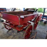 Double axle wood framed Miller's cart, painted in red