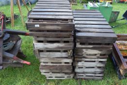 Quantity of various wooden apple boxes