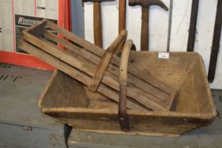 Wooden garden trug and one other