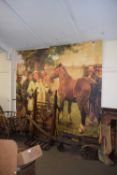 A large modern wall hanging print Alfred Munnings Horse Fair