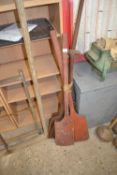 Bundle of various wooden malt shovels
