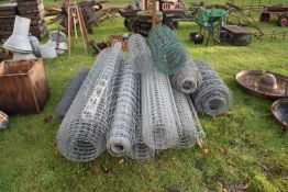 Large Mixed Lot: Various rolls of welded mesh, chicken wire, livestock mesh etc