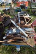 Large Mixed Lot: Various iron machinery parts, possibly Ferguson together with a further radiator,