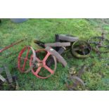 Mixed Lot: Various iron implement wheels