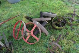 Mixed Lot: Various iron implement wheels