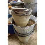 Quantity of galvanised buckets