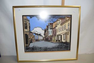 Georg Eromann, limited edition coloured print "Storgatan"