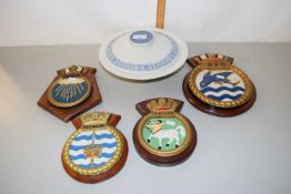 Mixed Lot: Four wall plaques, Bull Walk, Centaur, Olympus, 820 and a further Royal Doulton covered