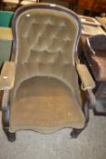 Victorian button upholstered armchair