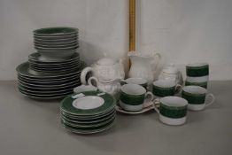 Mixed Lot: Various green rimmed dinner and tea wares and other ceramics