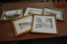 Group of various coloured and monochrome prints, various local scenes to include Elm Hill,