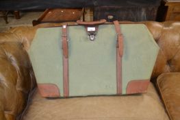 Vintage canvas and leather mounted gents bag