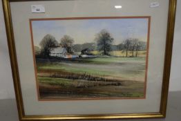 Anita Skinner, study of a rural scene, watercolour, framed and glazed