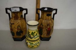 A pair of Cyples Old Pottery vases together with a further Cypriot vase