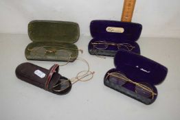 Four pairs of vintage spectacles