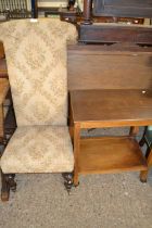 A high back prayer chair and a tea trolley (2)
