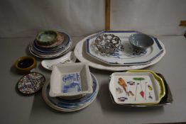 Mixed Lot: Meat plates and other assorted ceramics