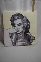 Coloured print of Marilyn Monroe