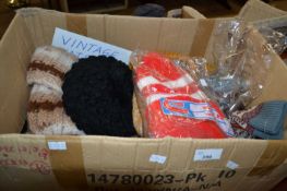 Box of vintage hats, gloves and scarves