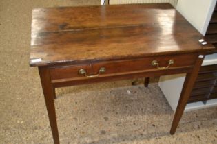 A Georgian oak single drawer side table
