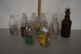 Collection of vintage milk bottles etc