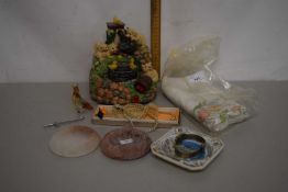 Mixed Lot: Wishing well ornament, assorted costume jewellery, ashtrays and other items