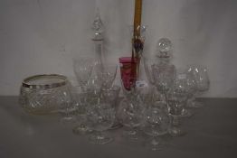 Mixed Lot: Various assorted drinking glasses, decanters etc