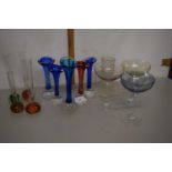 Mixed Lot: Various assorted coloured vases, champagne bowls etc