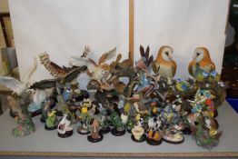 Large Mixed Lot: Resin bird ornaments to include a range from The Country Bird Collection