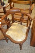 An Edwardian bow back corner chair