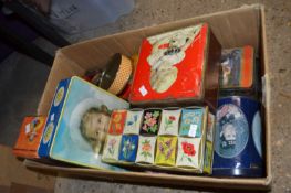 One box of various vintage tins