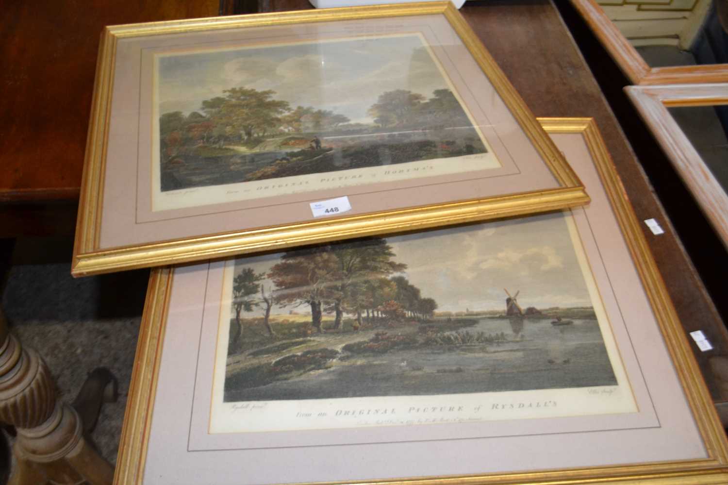 Two coloured engravings after Hobimas and Rysdall, framed and glazed