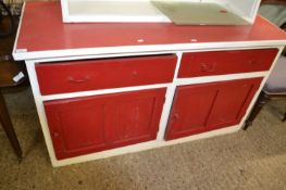 A retro painted pine dresser base